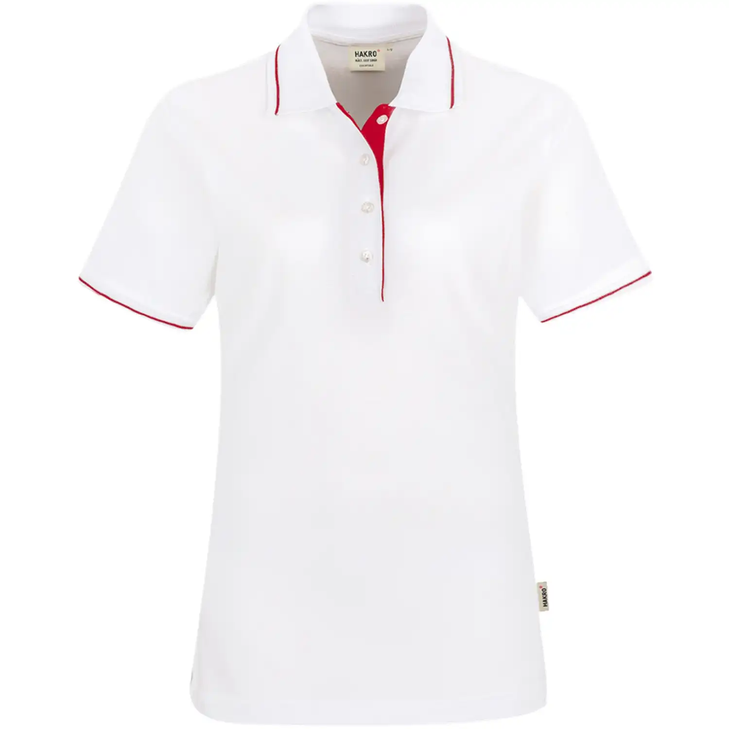 Damen Contrast Polo-Shirt "Casual" 203 in M, Weiß - Bild 1