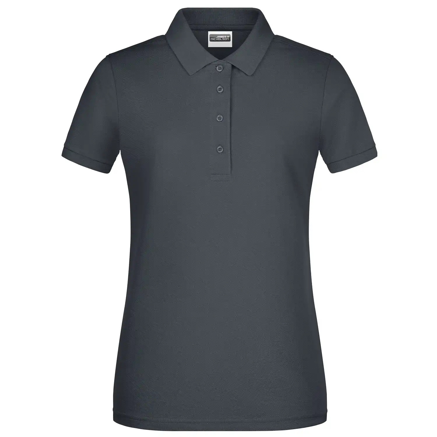 Damen Basic Polo-Shirt "8009" in graphite, L - Bild 1