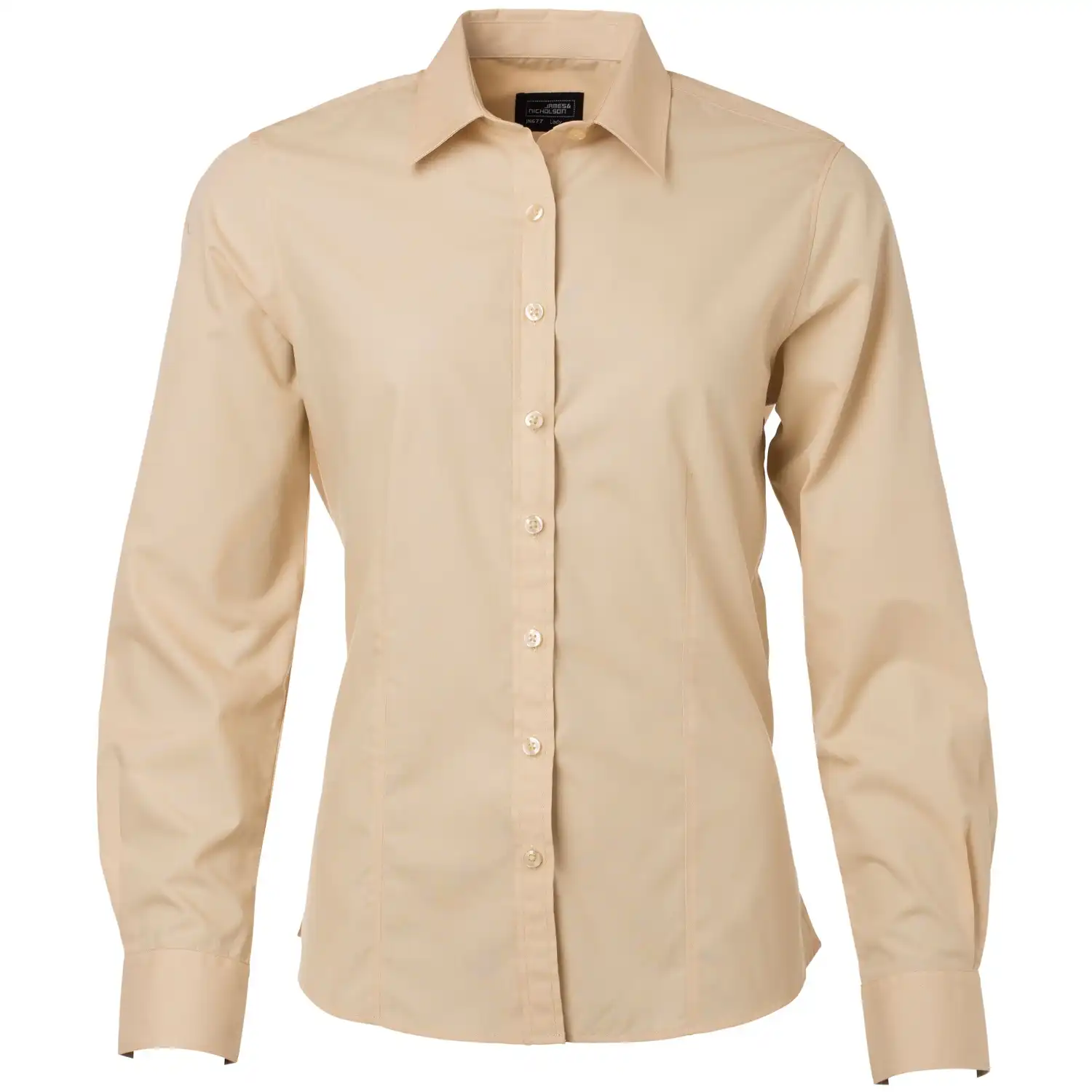 Damen Langarm Bluse "JN677" in stone, L - Bild 1