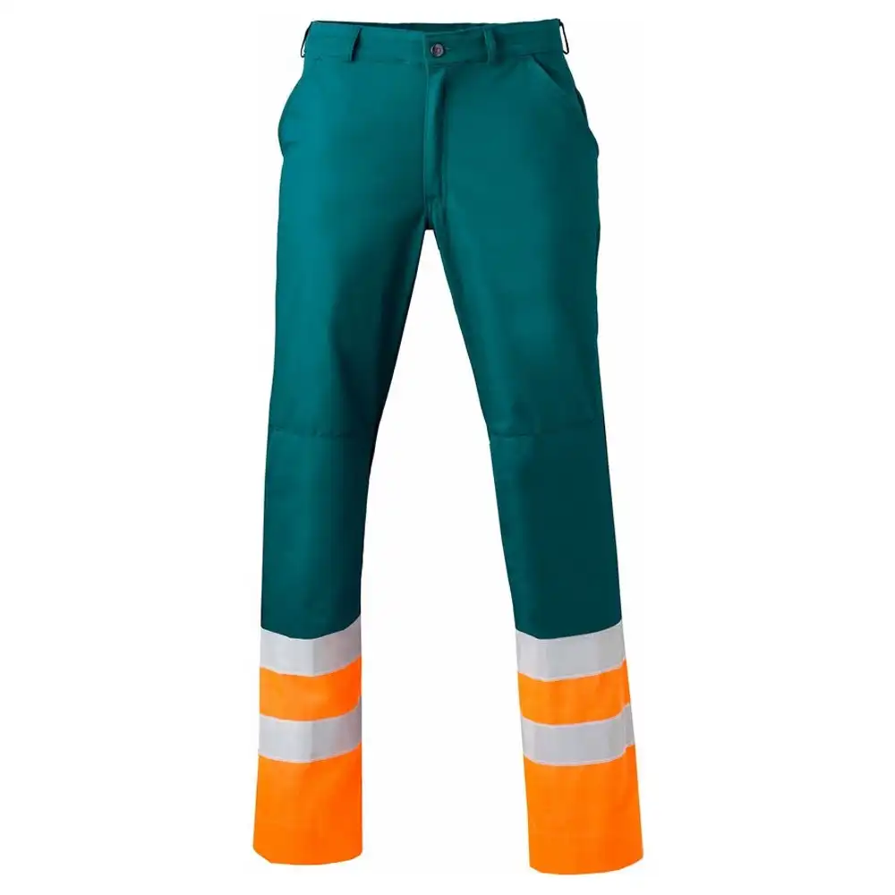 Warnschutz Bundhose "8397" High Visibility in grün/fluor orange, 48 - Bild 1