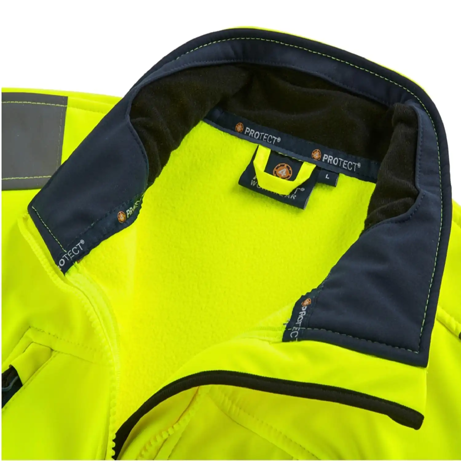 Warnschutzsoftshelljacke "PITTSBURGH" gelb/blau in XXL - Thumbnail 4
