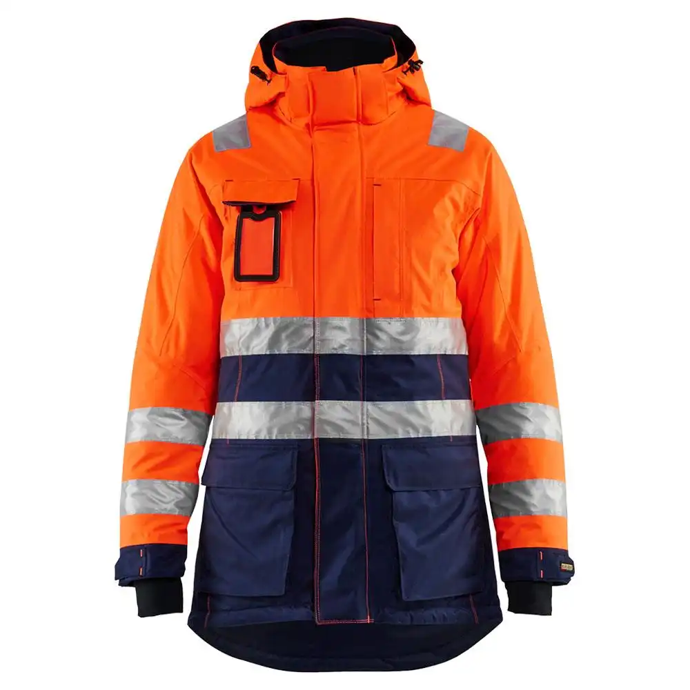 Damen Warnschutz Winterparka "4472" in orange/marine, 3XL - Thumbnail 1