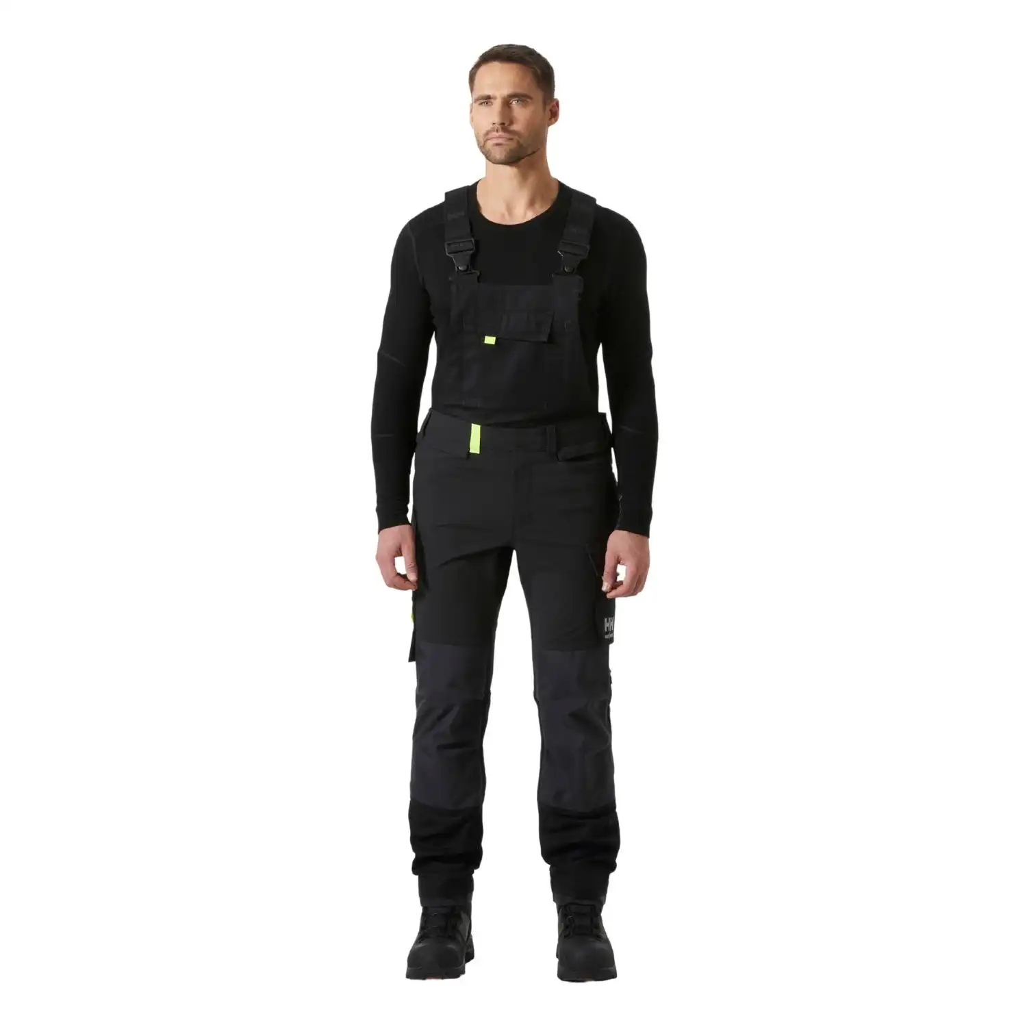 Stretch Latzhose "OXFORD 4X HH CONNECT™ BIB" in schwarz/dunkelgrau, C146 - Thumbnail 3