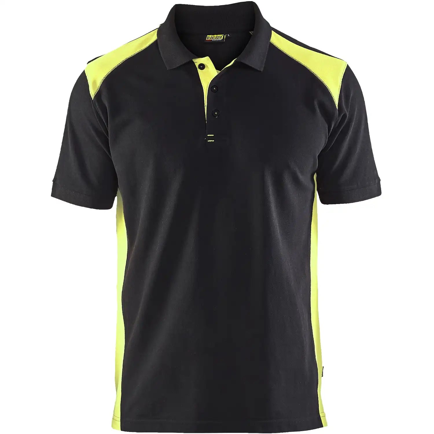 Polo-Shirt "3324" in schwarz/gelb, L - Thumbnail 1