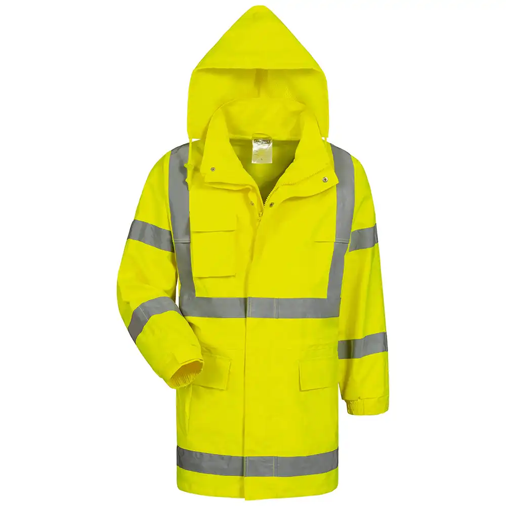 Warnschutz-Regenjacke "MARC" mit Kapuze gelb in L - Bild 1