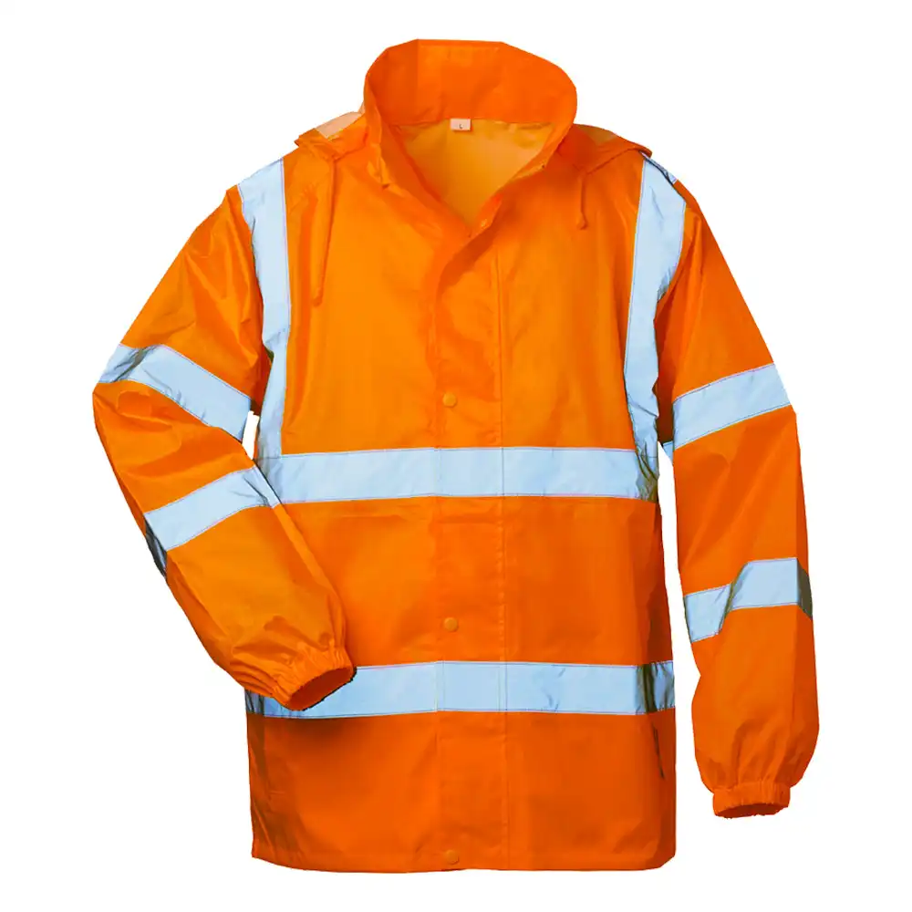 Warnschutz-Regenjacke "HAUKE" mit Kapuze orange in XL - Bild 1