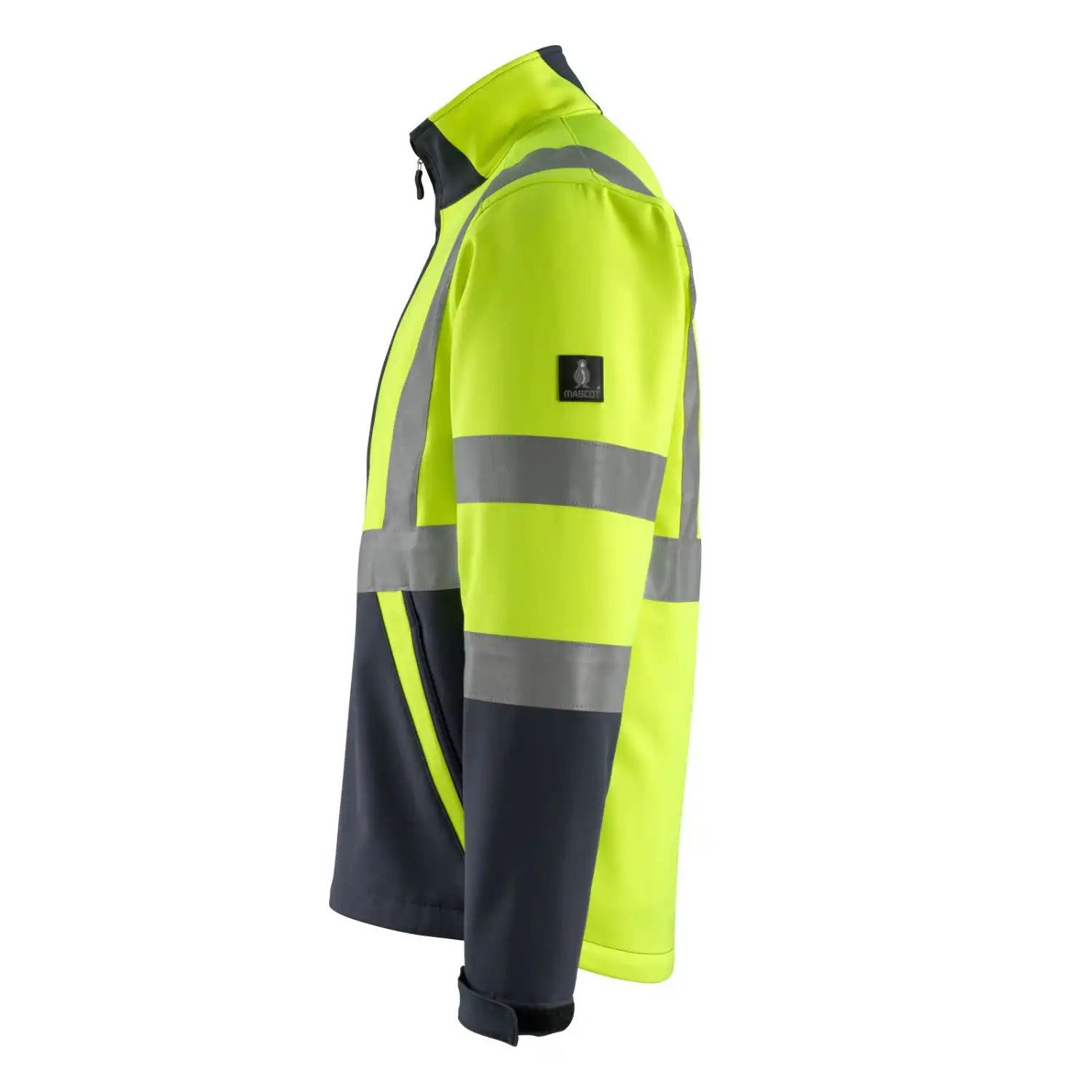 Warn-Softshelljacke "KIAMA" Safe Light in gelb/schwarzblau, XXL - Thumbnail 3