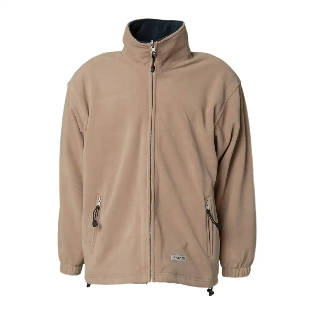 Fleece-Jacke "STREAM" in camel/marine, L - Bild 1