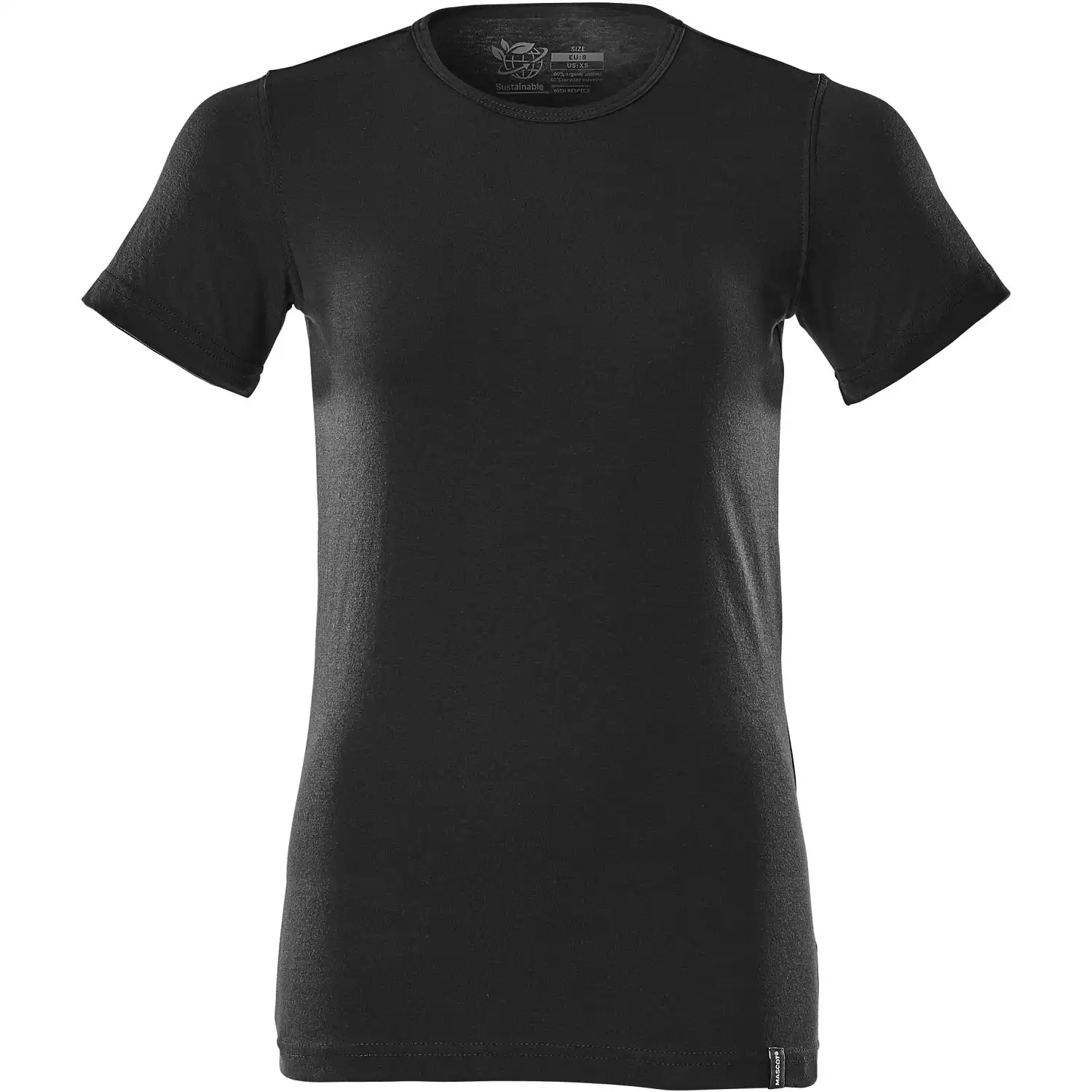 Damen Bio T-Shirt "20492" Crossover in vollschwarz, M - Thumbnail 1