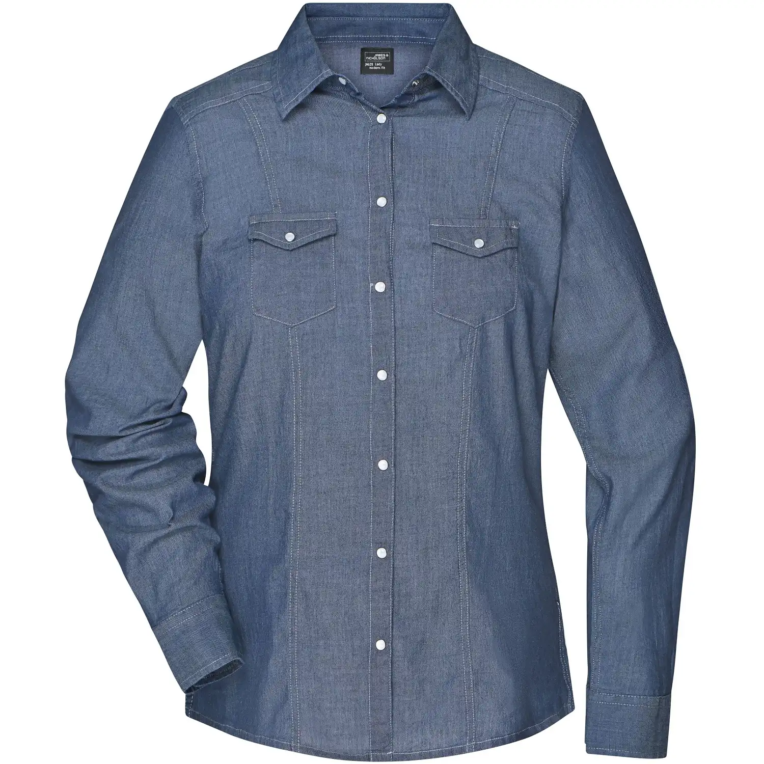 Damen Jeans-Bluse "JN628" in light-denim, L - Bild 1