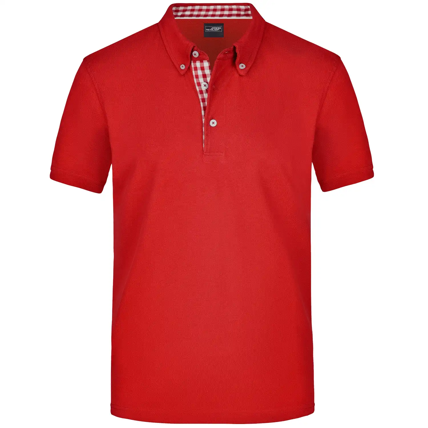 Polo-Shirt Plain "JN964" in red/red-white, L - Bild 1