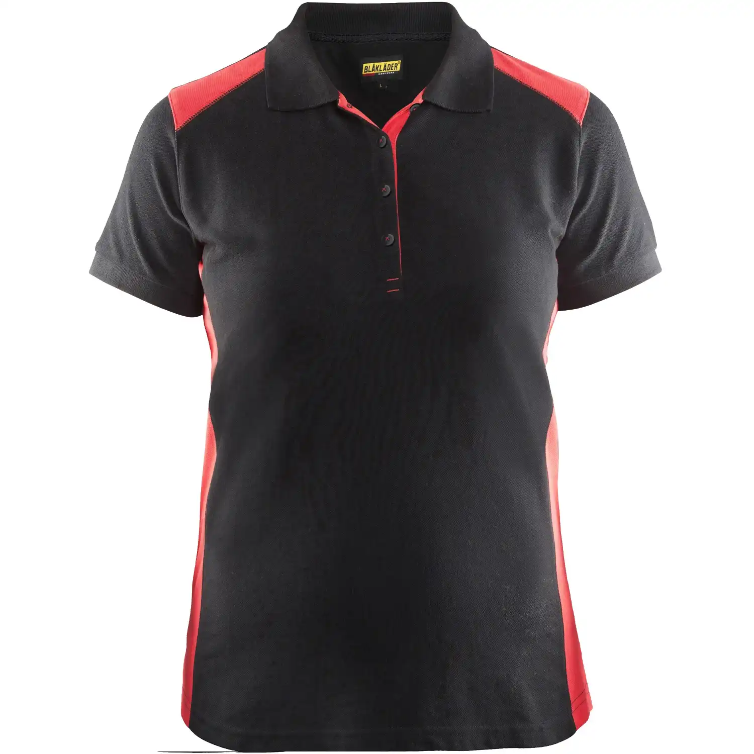 Damen Polo-Shirt "3390" in schwarz/rot, L - Thumbnail 1