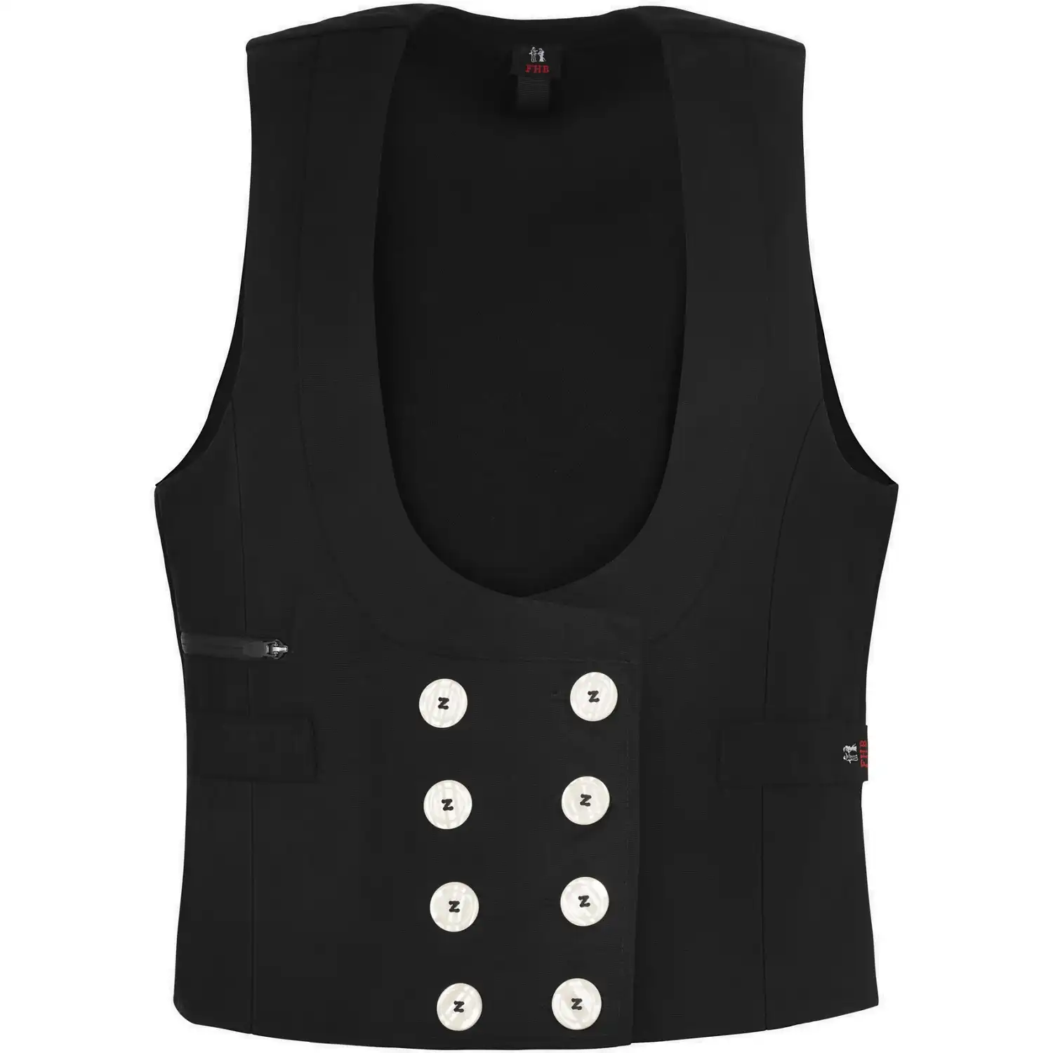 Damen Zunftweste Canvas "HERDIS" schwarz in 44 - Thumbnail 1
