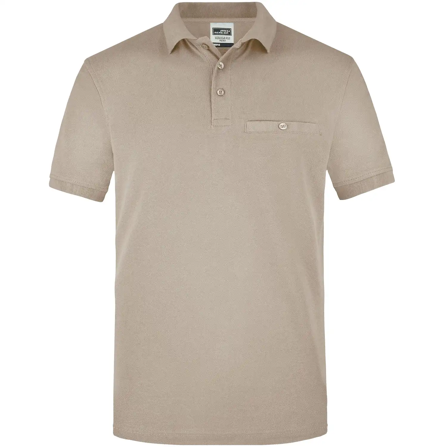 Pocket Polo-Shirt "JN846" in stone, XL - Bild 1