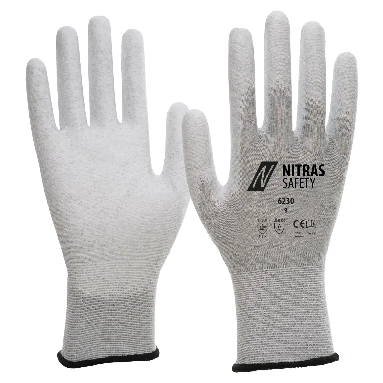 ESD Nylon Montagehandschuhe "6230" in 8 (M) - Thumbnail 1