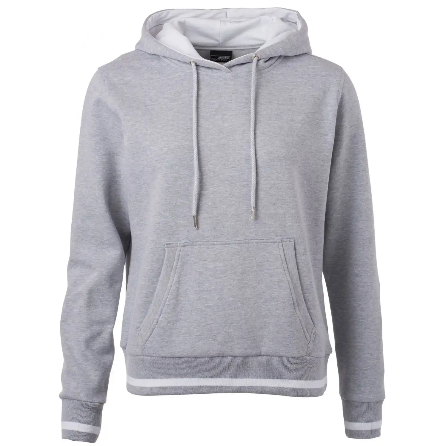 Damen Kapuzen-Sweatshirt "JN777" in grey-heather/white, M - Bild 1