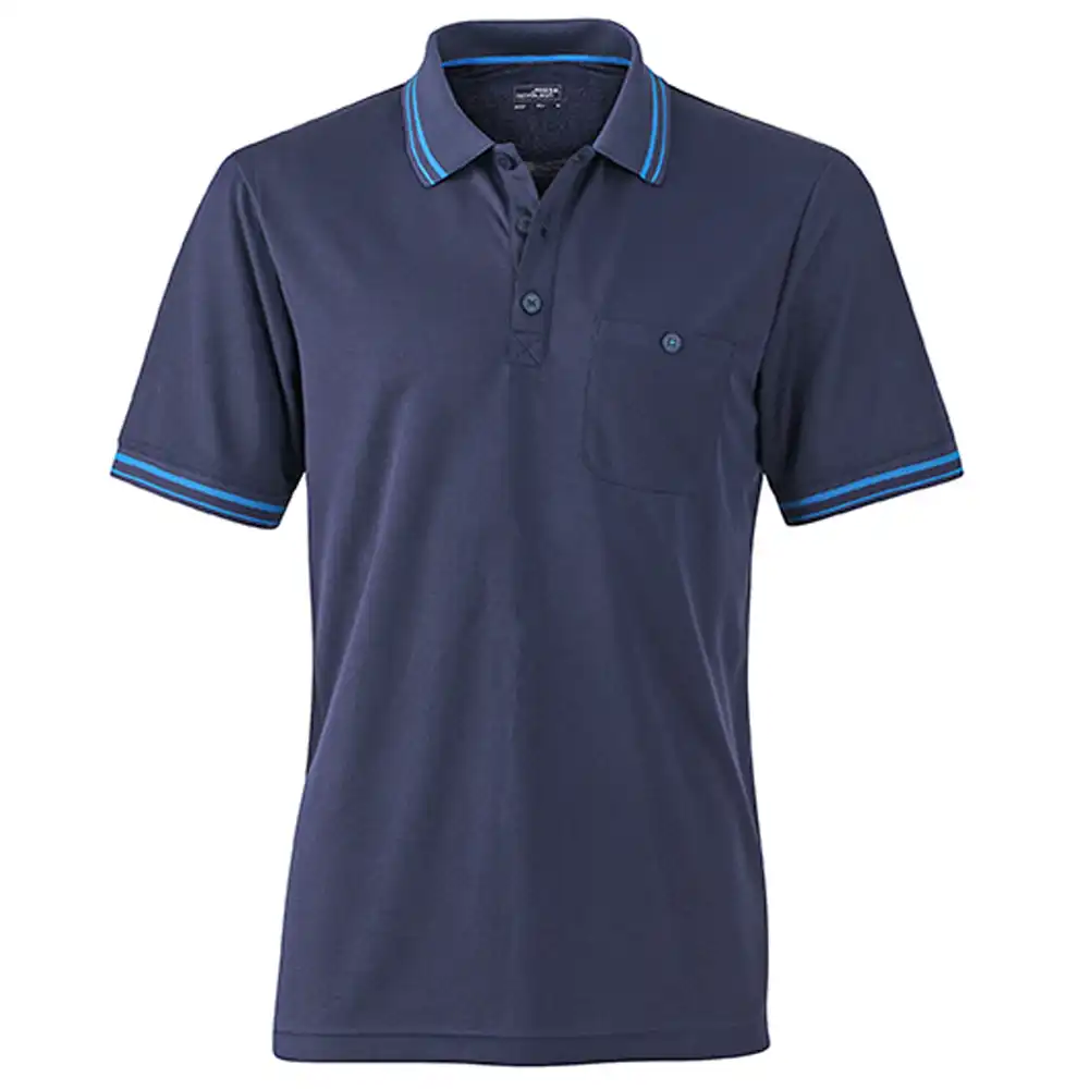Polo-Shirt "JN702" in navy/aqua, 3XL - Bild 1