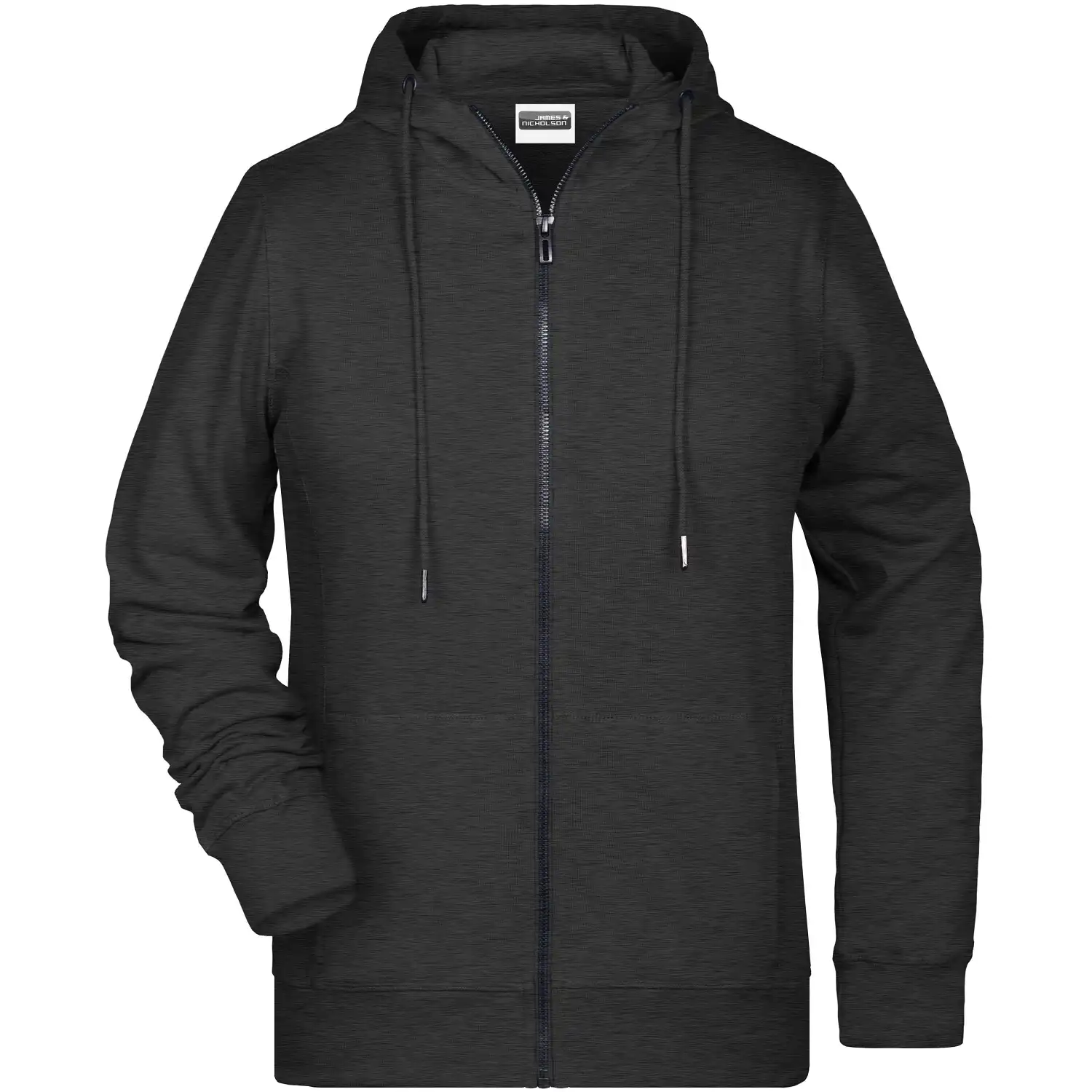 Damen Zip Hoody "8025" in black-heather, L - Bild 1