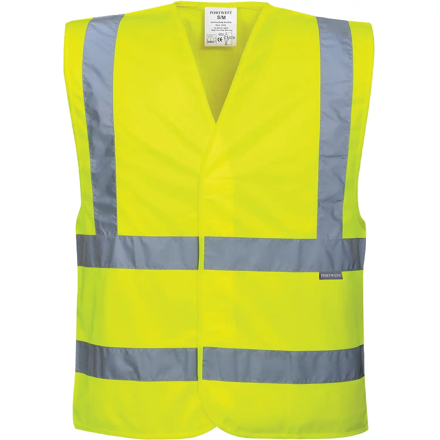 Warnweste 100% Polyester "C470" Kl. 2 in gelb, XXL/3XL - Bild 1