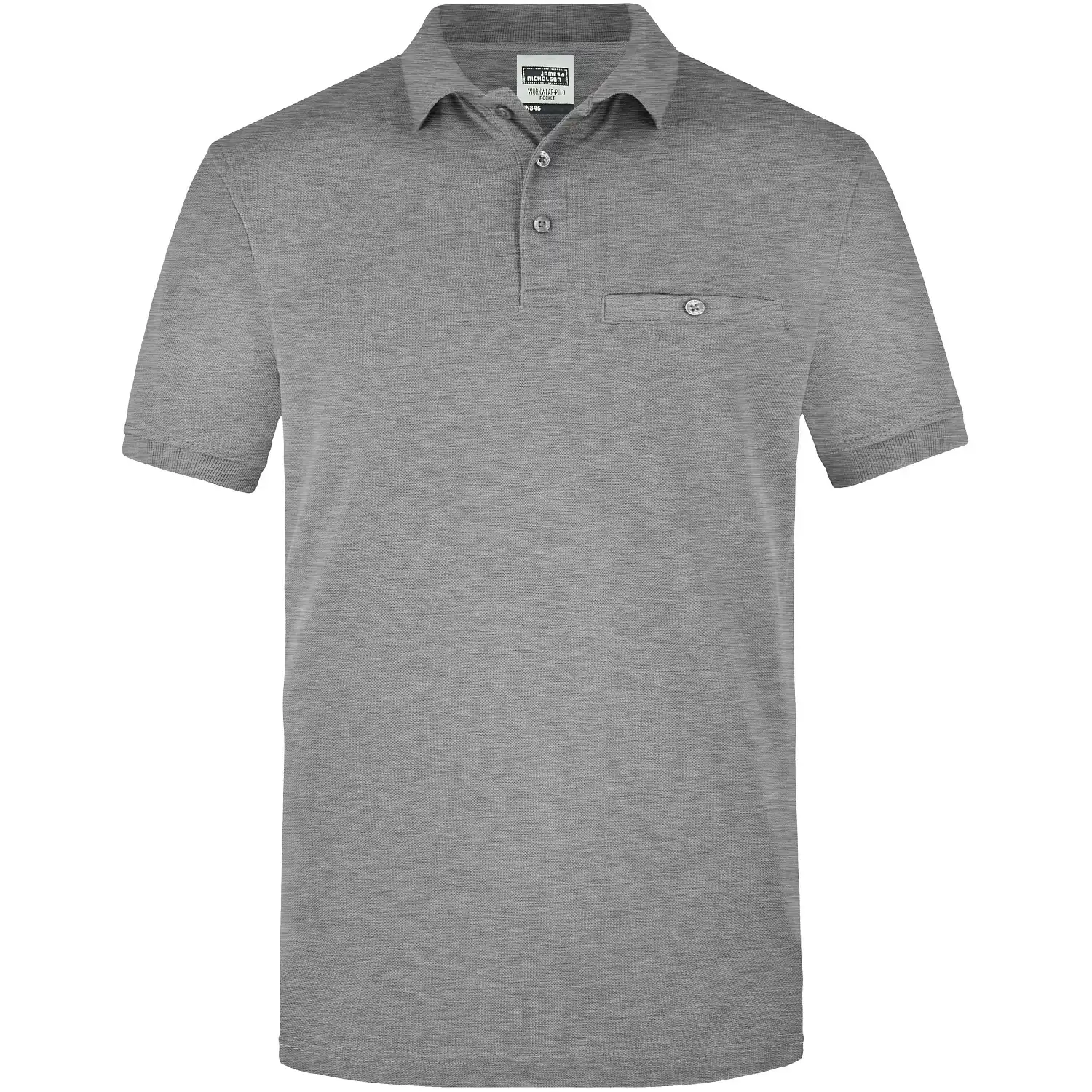 Pocket Polo-Shirt "JN846" in grey-heather, XL - Bild 1