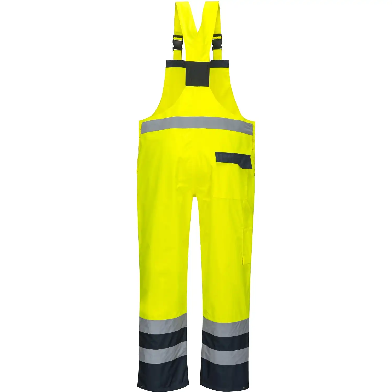 Warnschutz PU-Regen-Latzhose "S488" Kontrast in gelb/marine, M - Thumbnail 2