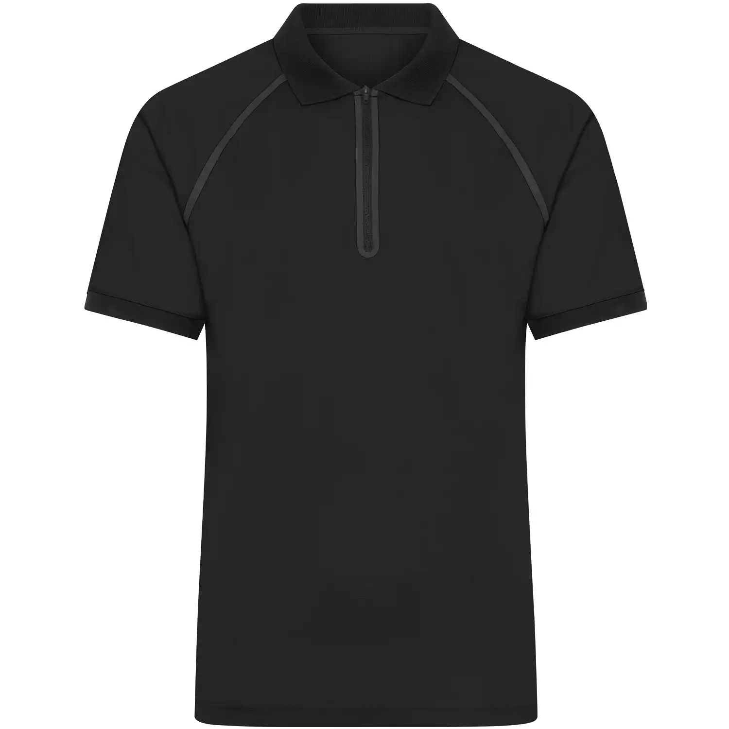 Zip Polo-Shirt "JN1308" in black/black, 3XL - Thumbnail 1