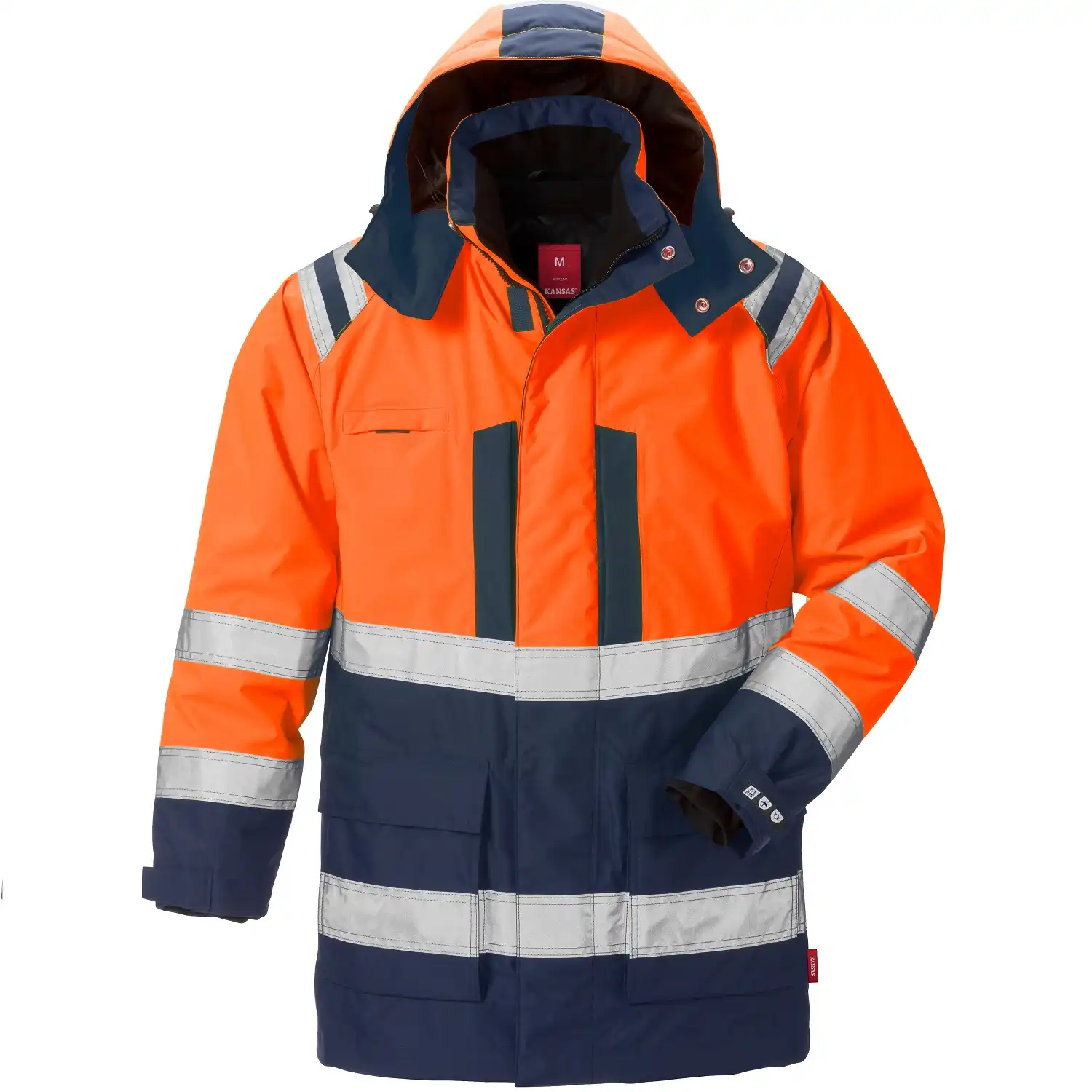 Warnschutz Winterparka "4036 GTT" in orange/marine, XS - Thumbnail 1