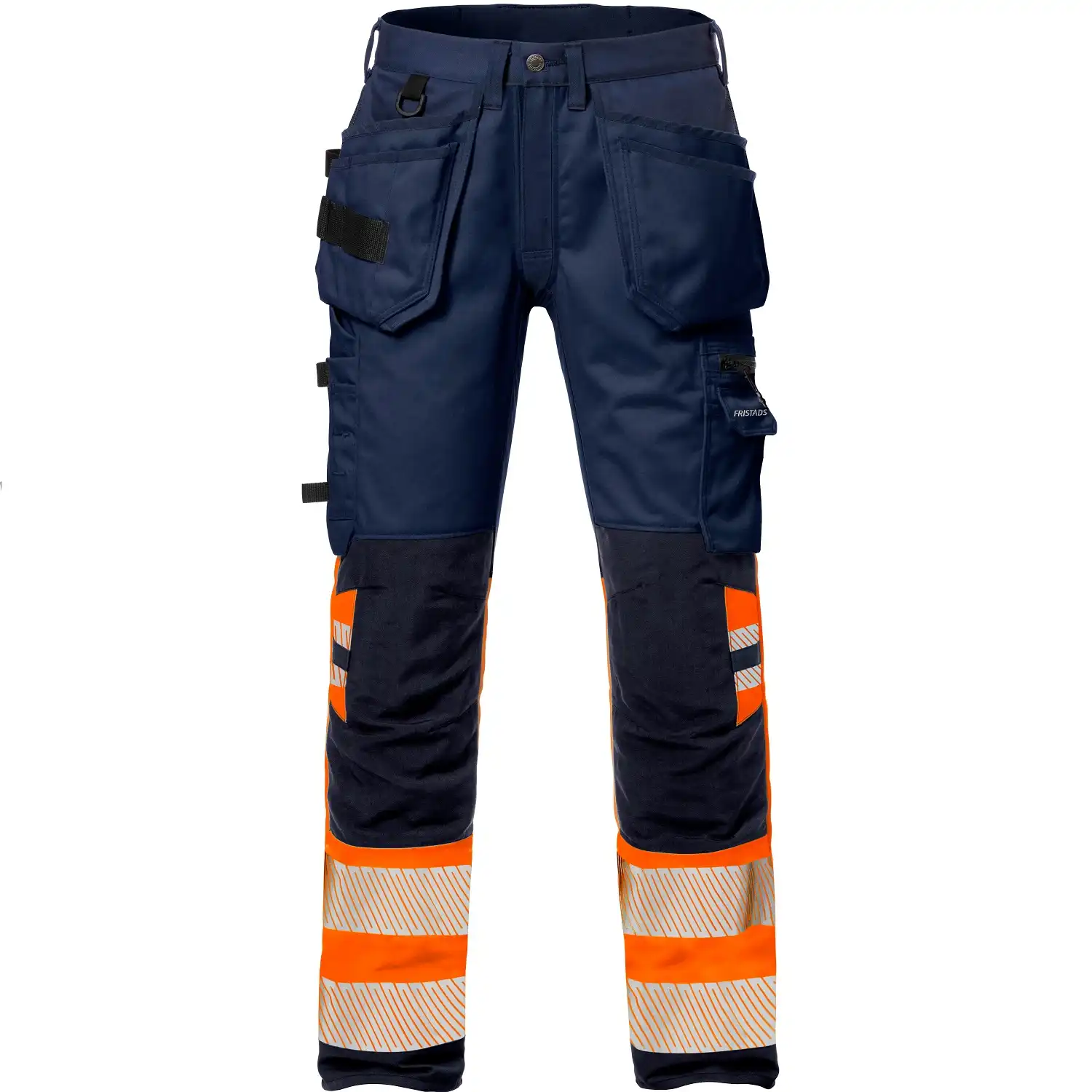 Warnschutz Stretch Handwerkerhose "2706 PLU" Stiby Kl. 1 in orange/marine, C44 - Thumbnail 1