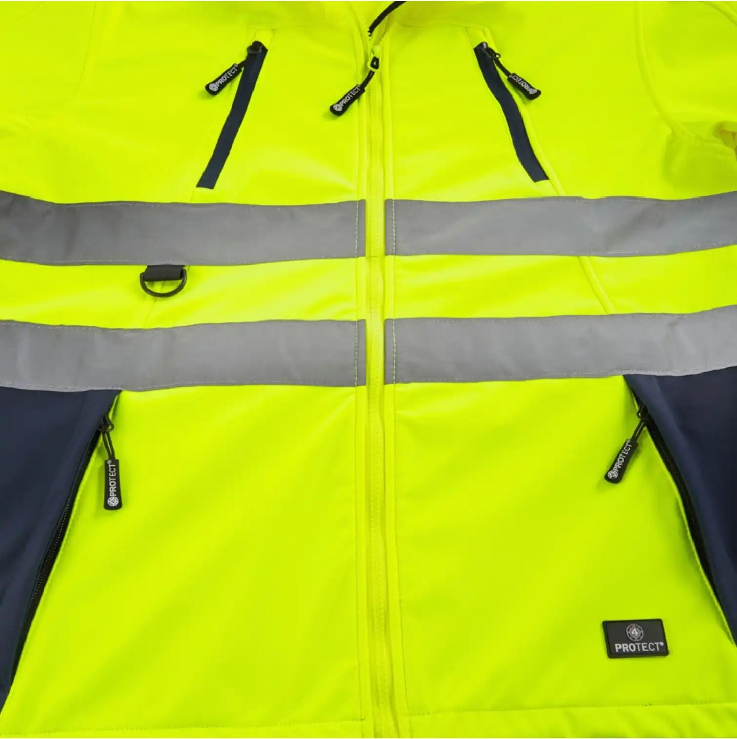 Warnschutzsoftshelljacke "PITTSBURGH" gelb/blau in XXL - Thumbnail 3