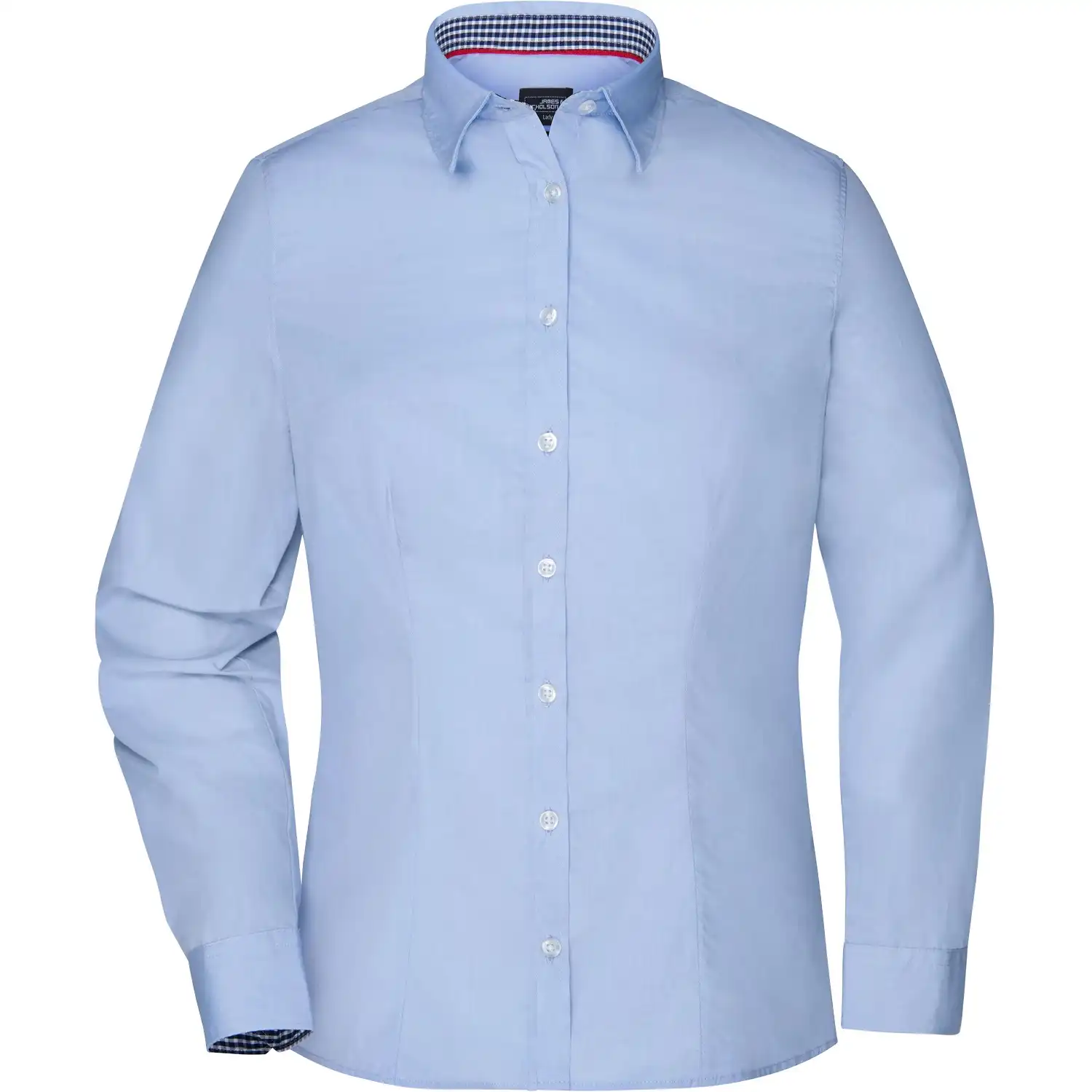 Damen Bluse "JN618" in light-blue/navy-white, L - Bild 1