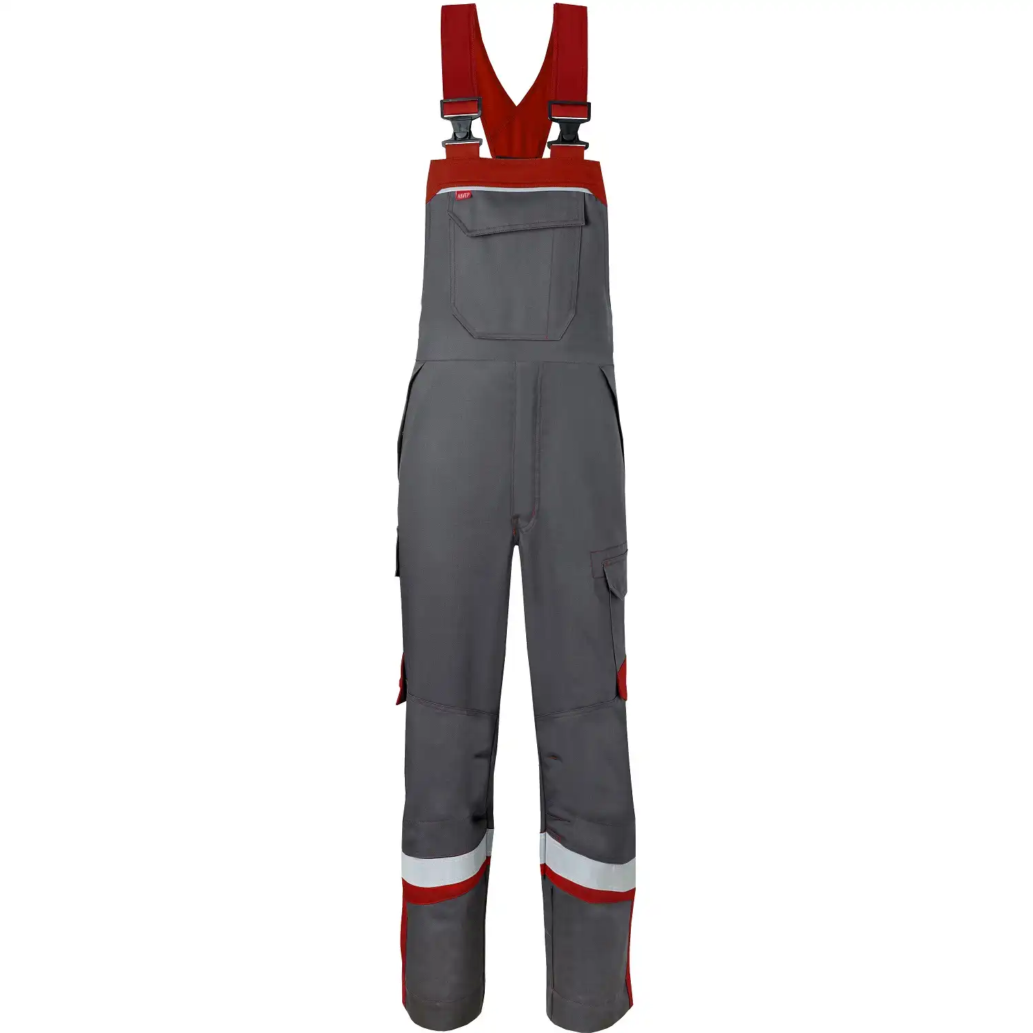 Multinorm Latzhose "20291" 5safety Image+ in dunkelgrau/rot, 54 - Bild 1