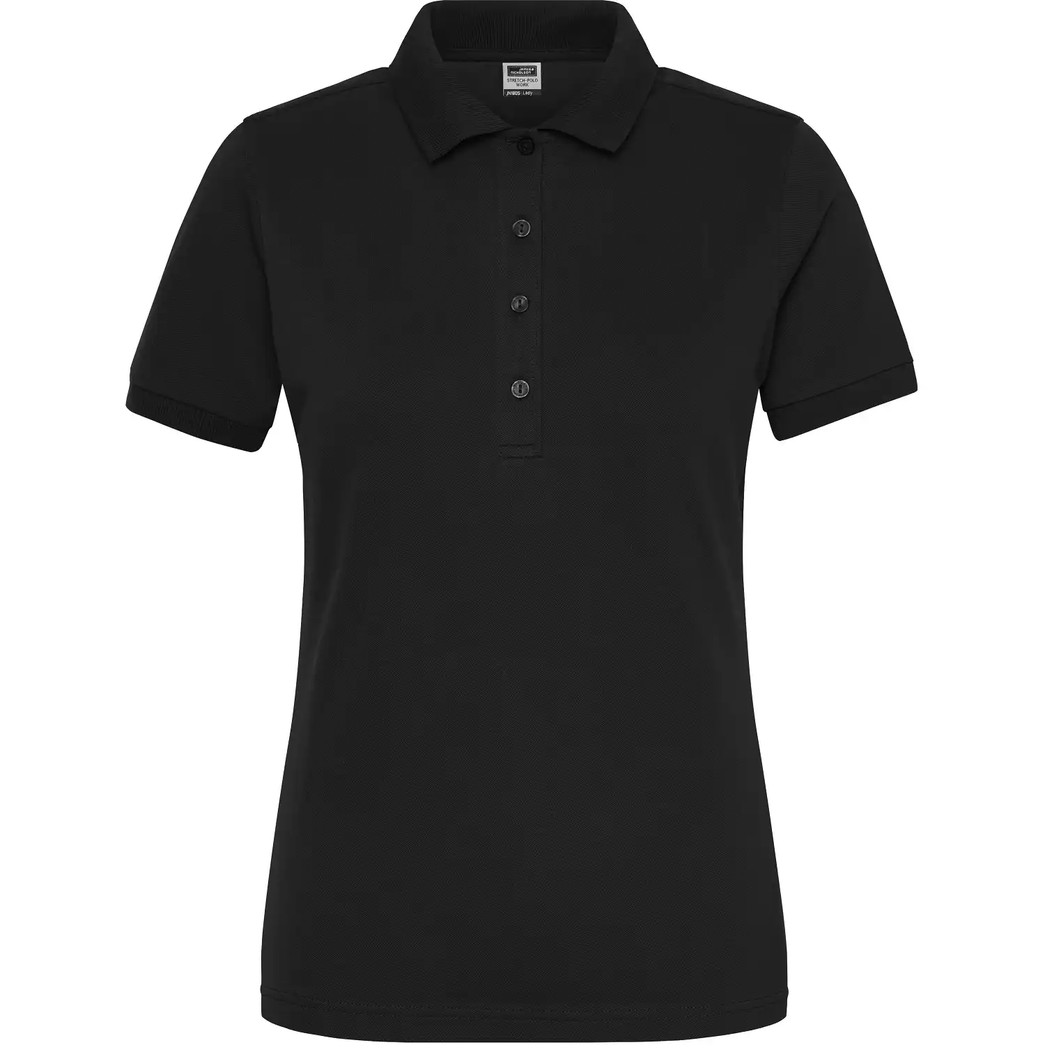 Damen Bio Stretch Polo-Shirt "JN1805" UV-Schutz in black, L - Bild 1