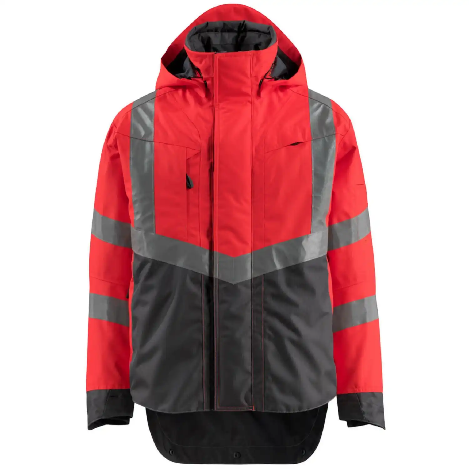 Warnschutz Hardshell-Regenjacke "HARLOW" Safe Supreme zweifarbig in rot/anthrazit, XXL - Bild 1