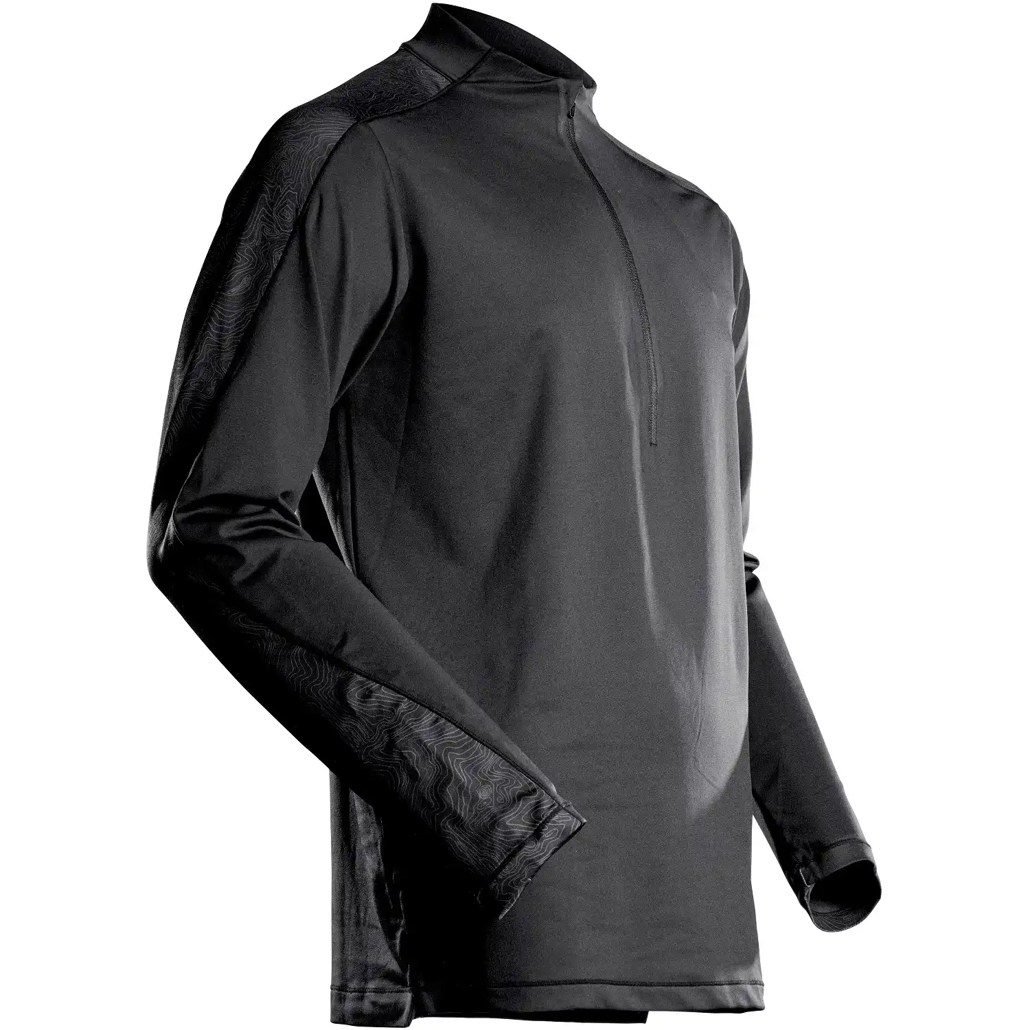 Zip-Langarmshirt "22681-618" Customized in schwarz, XXL - Bild 1