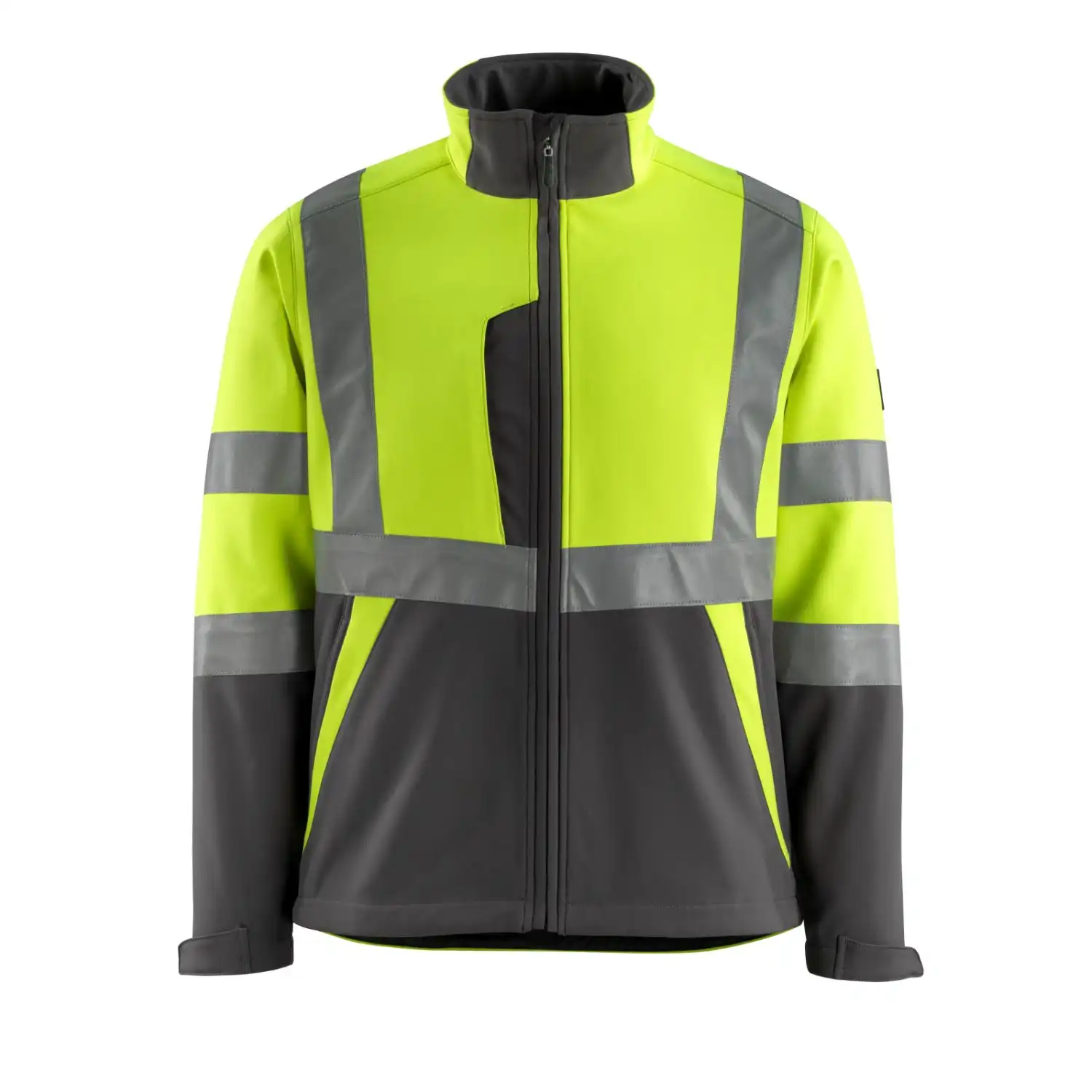 Warn-Softshelljacke "KIAMA" Safe Light in warngelb/anthrazit, XXL - Thumbnail 1