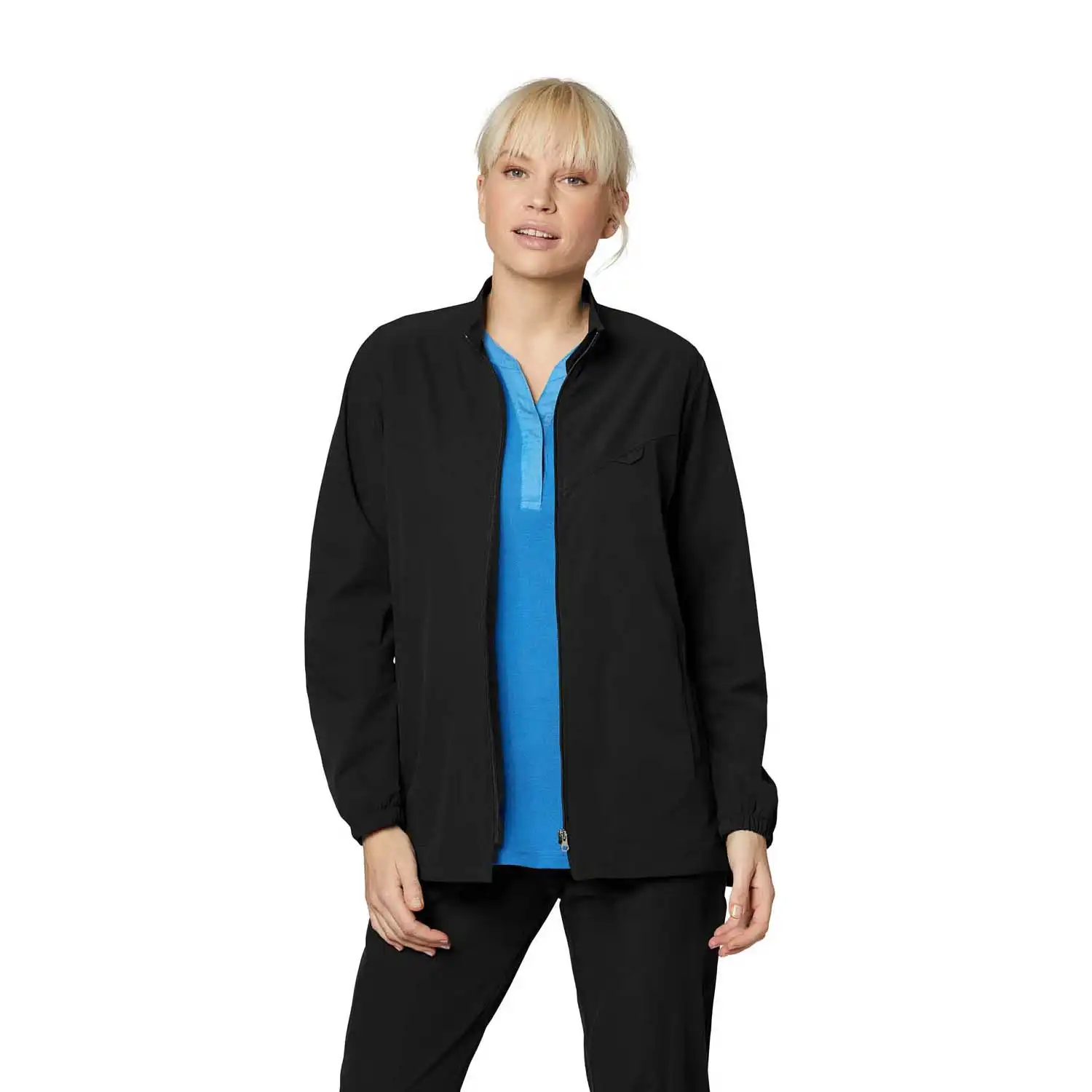 Unisex Stretch Bundjacke "13070" in schwarz, L - Thumbnail 3