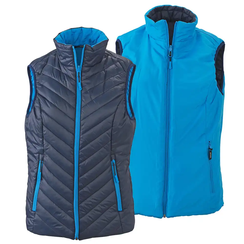 Damen Wende-Steppweste "JN1089" in navy/aqua, L - Bild 1