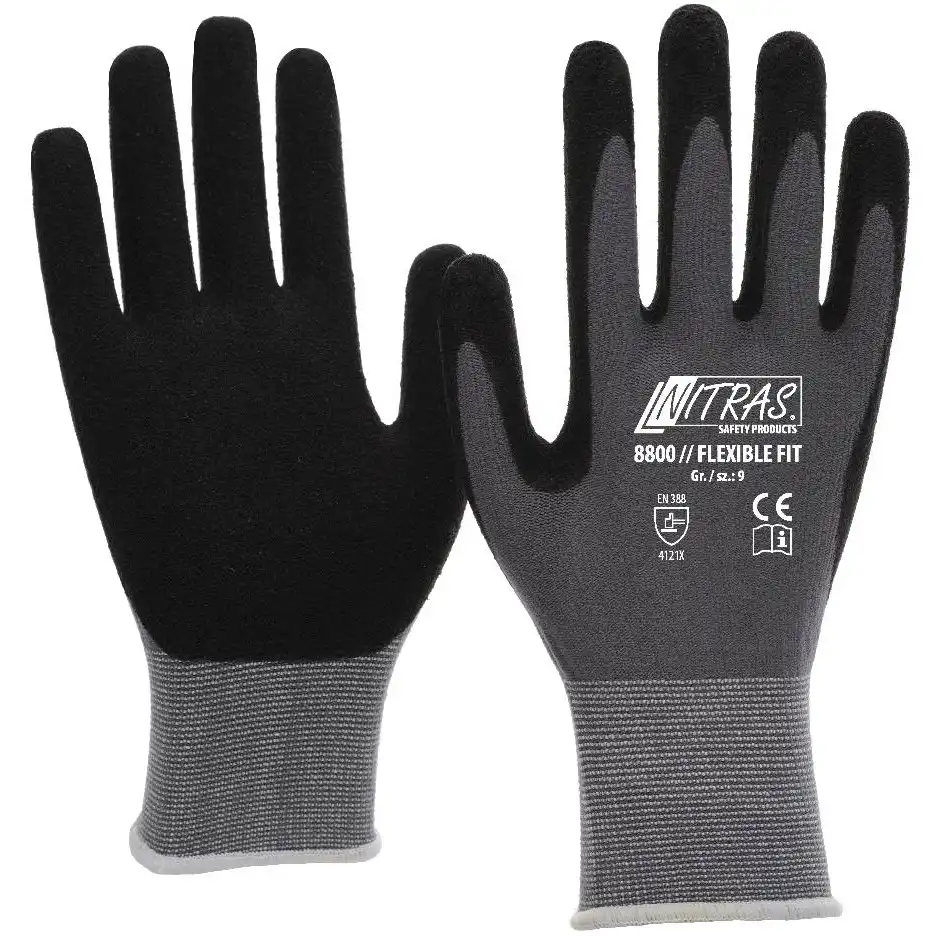 Nitril Nylon Handschuhe "FLEXIBLE FIT" in 8 (M) - Bild 1