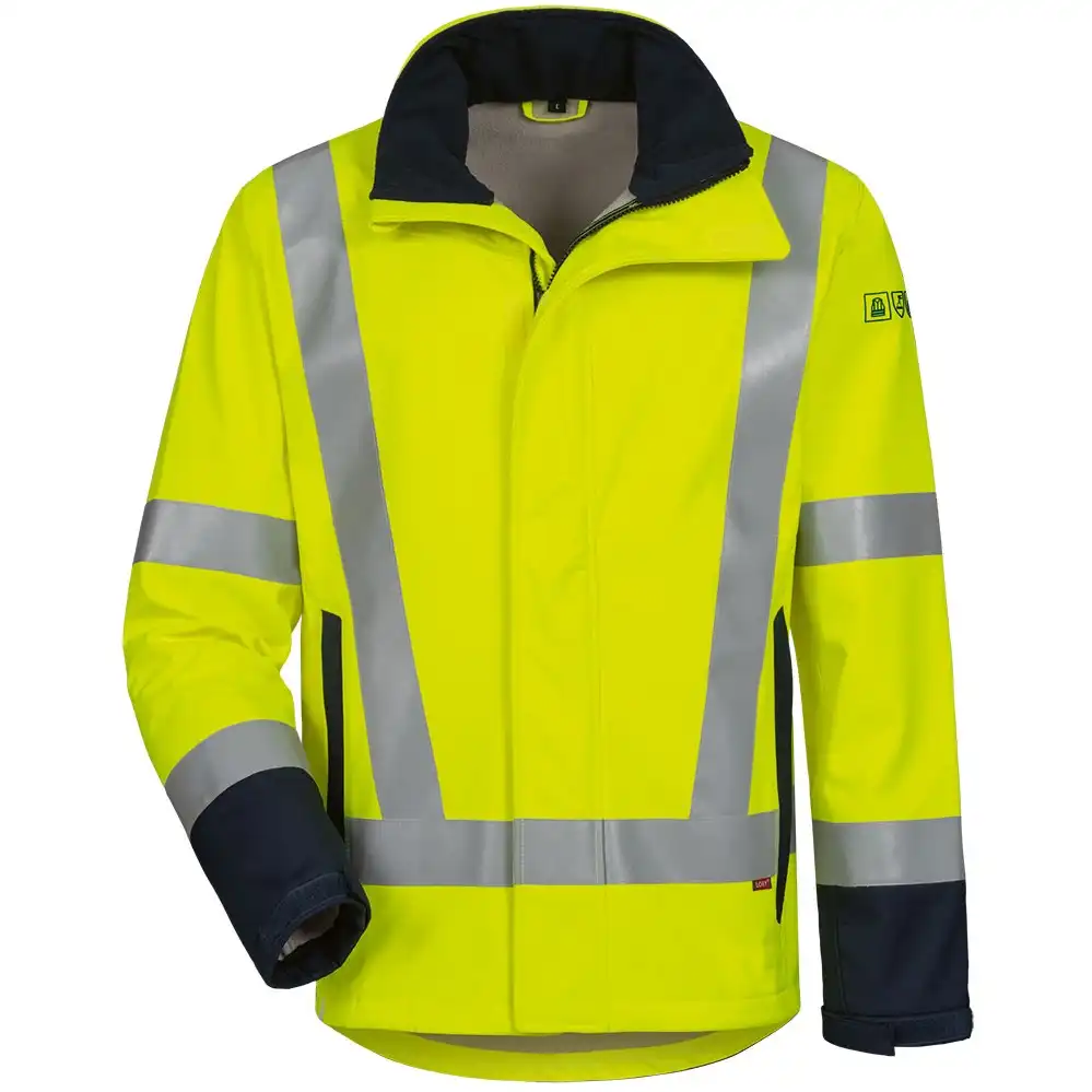 Multinorm Warnschutz Softshelljacke "KAAPO"  in gelb/marine, XL - Bild 1