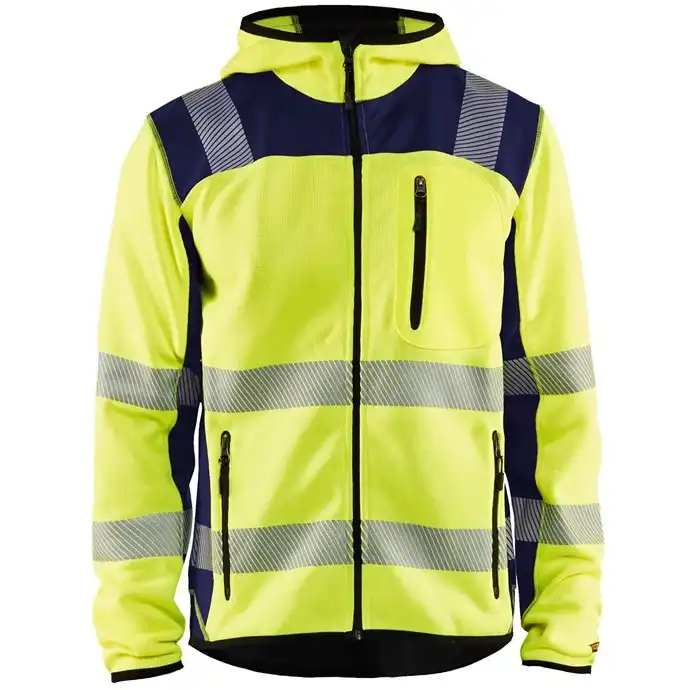 Warnschutz Strickjacke "4923" in gelb/schwarz, L - Thumbnail 1