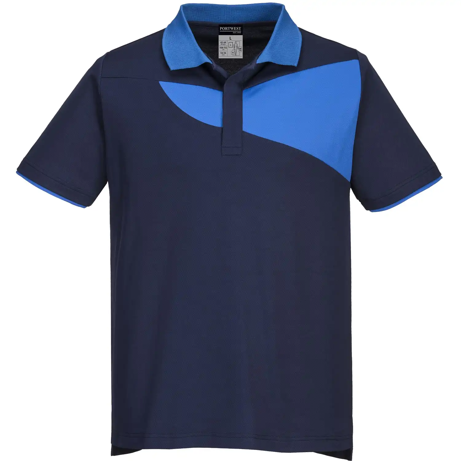Polo-Shirt "PW210" PW2 in marine/royal, L - Thumbnail 1