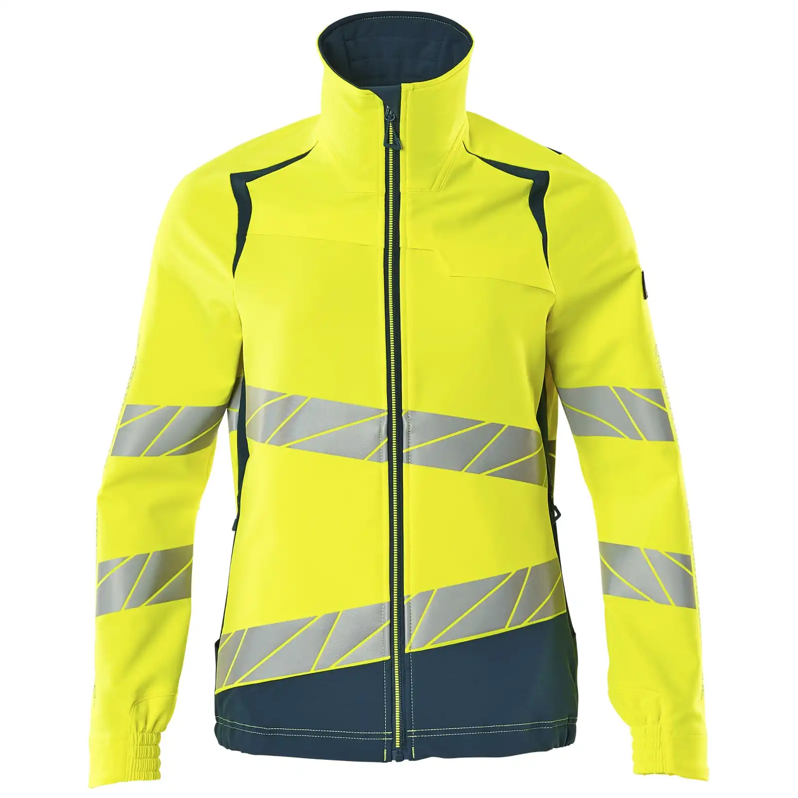 Damen Warnschutz Stretch Bundjacke "ACCELERATE SAFE" in gelb/dunkelpetroleum, M - Thumbnail 1