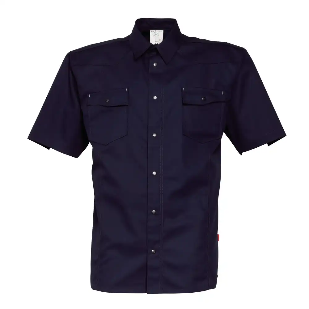 Hemd kurzarm "1654" Basic in marine, L - Bild 1