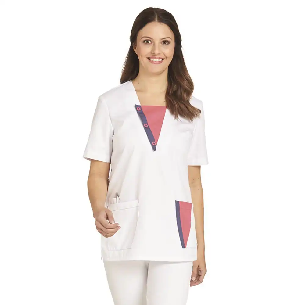 Damen-Schlupfjacke "08/2577" in weiß/dunkelrosa, L - Bild 1
