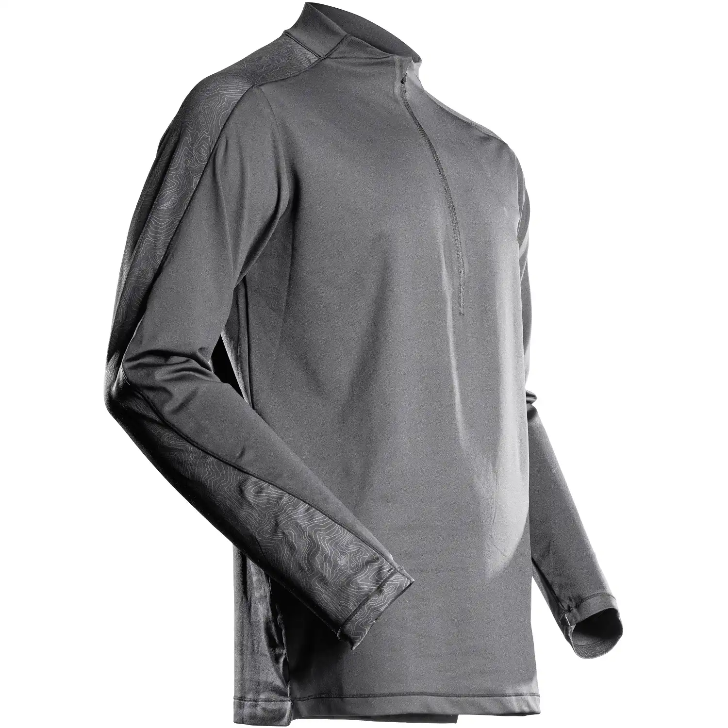 Zip-Langarmshirt "22681-618" Customized in anthrazit, XL - Bild 1