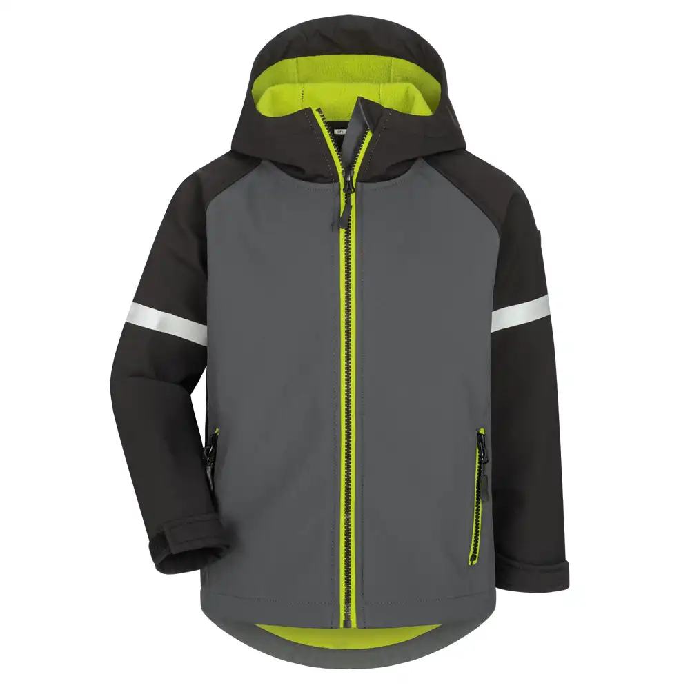 Kinder Softshelljacke "WIGALD"  grau/schwarz in 98/104 - Thumbnail 1