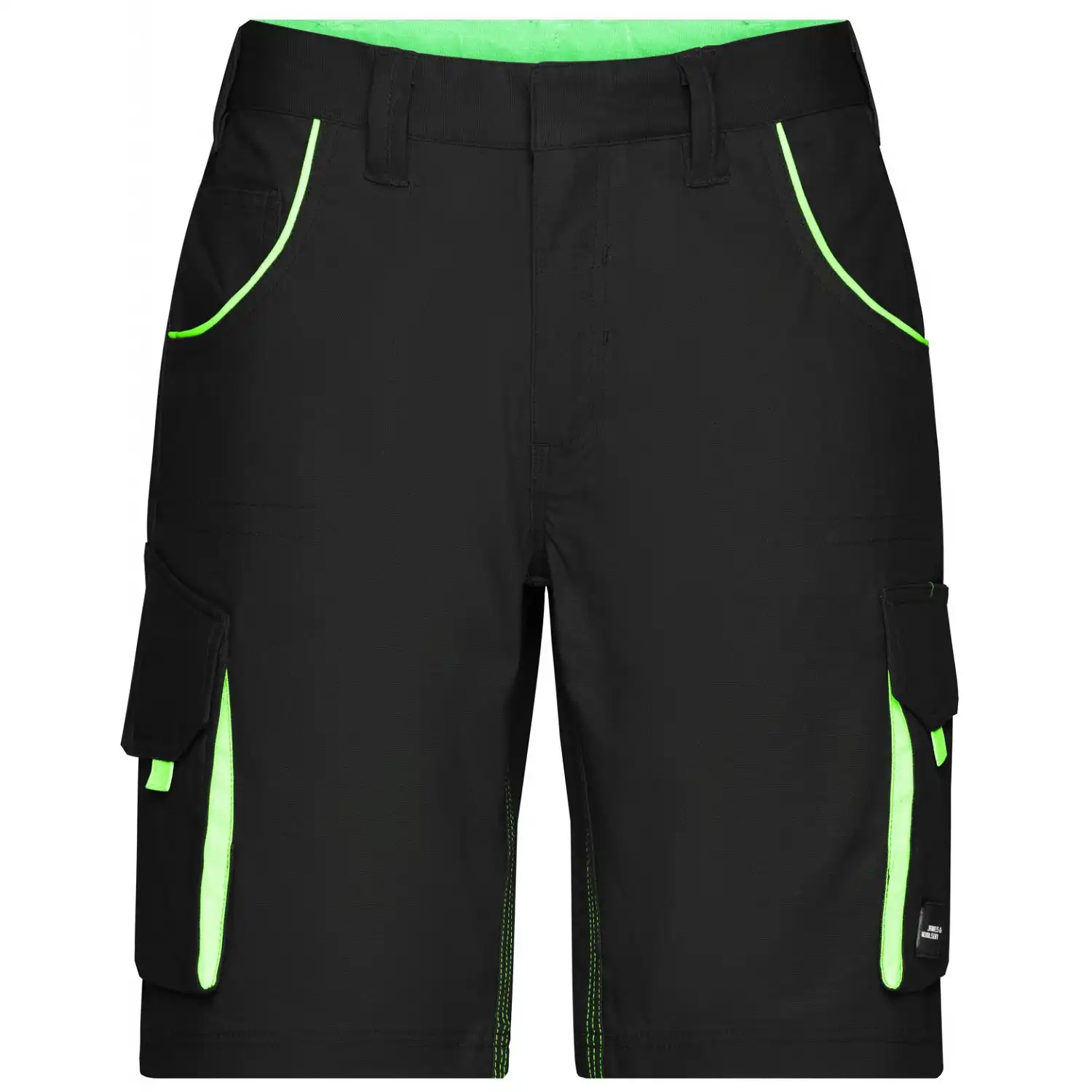 Funktionelle kurze Hose "JN872" in black/lime-green, 62 - Bild 1