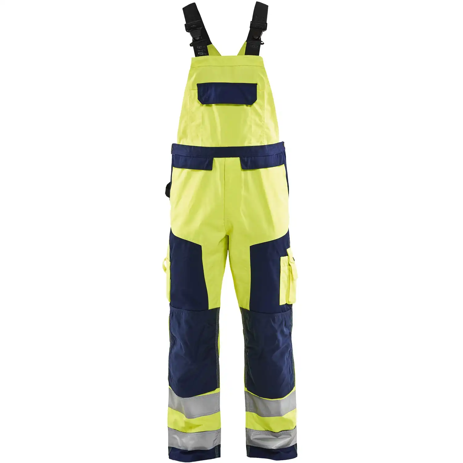 Warnschutz Latzhose "2660" in gelb/marine, C144 - Thumbnail 1