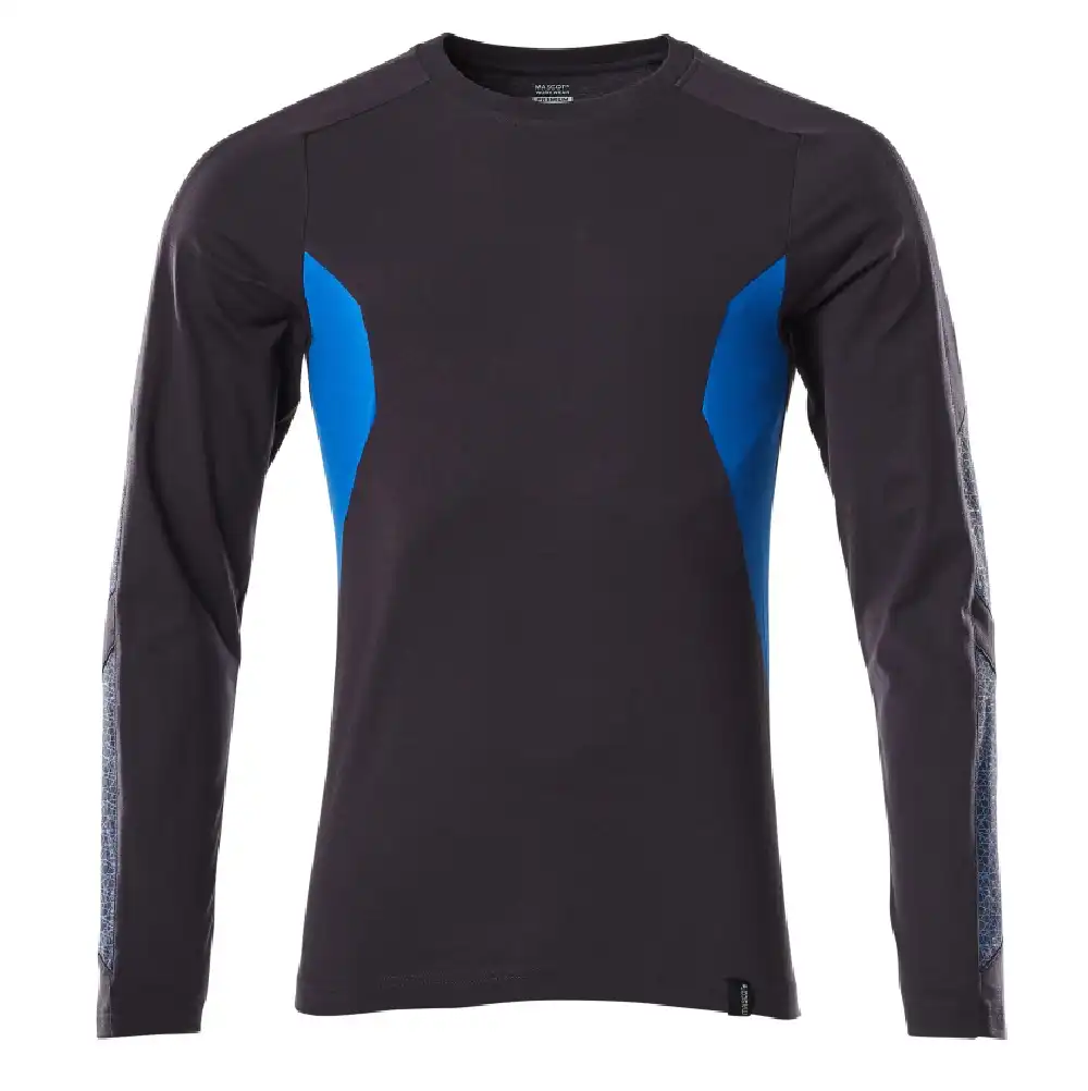 Langarmshirt "ACCELERATE" in schwarzblau/azurblau, L - Bild 1