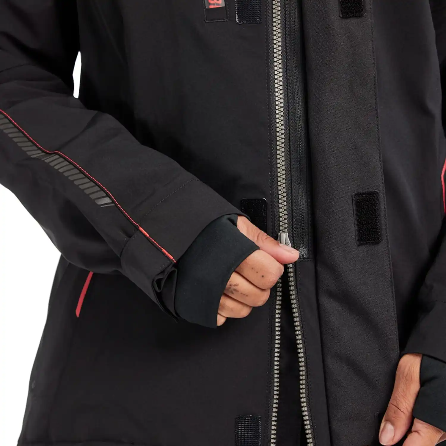Damen Stretch Winterjacke "4408" in schwarz/rot, 3XL - Thumbnail 8